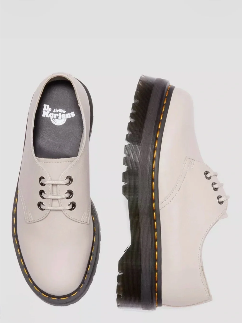 Dr Martens 1461 II Quad Platform Pisa Leather Oxford Shoes Taupe US6 / EU37 NWOB